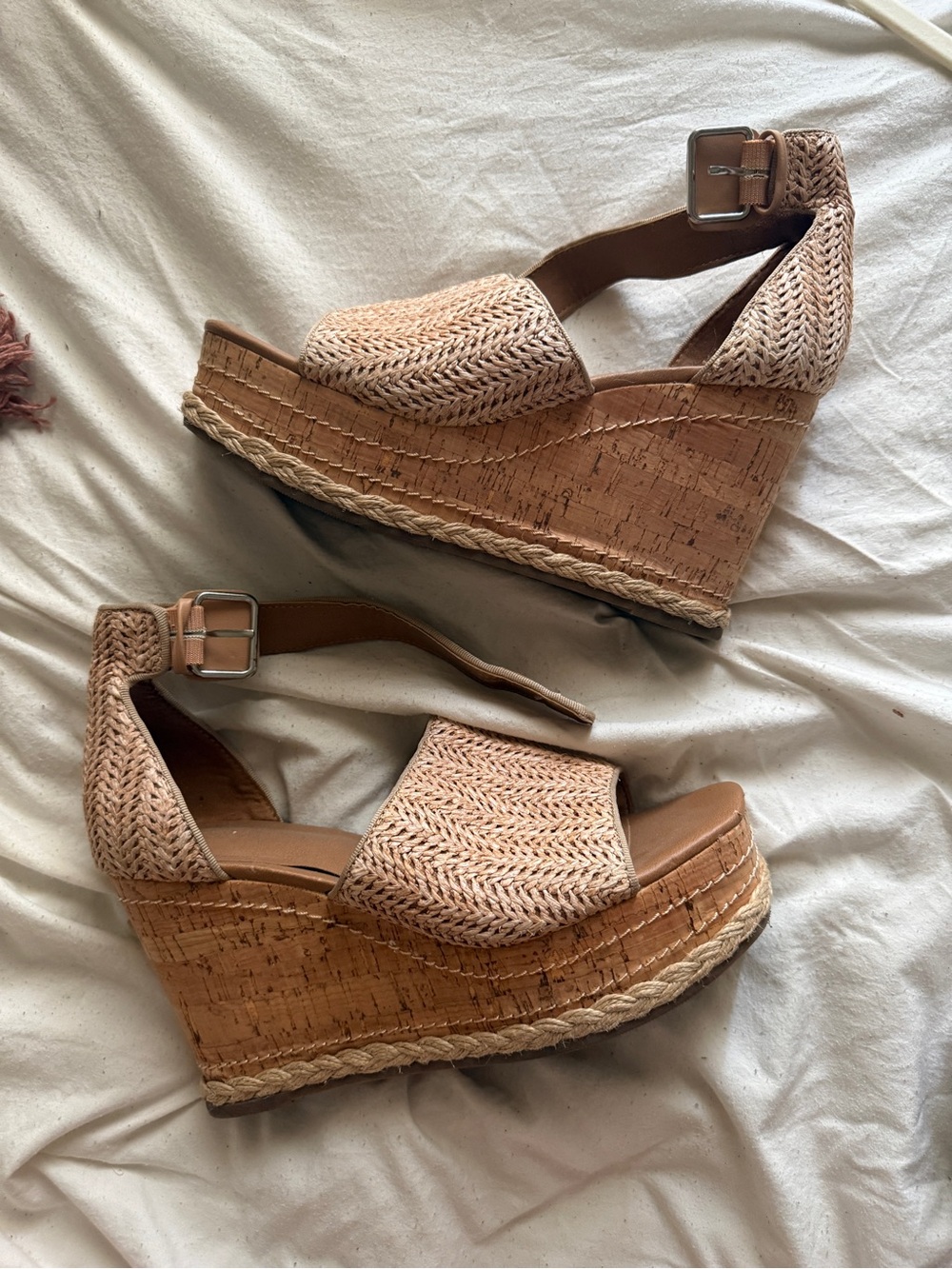 Target Universal Thread Woven Espadrille Wedge Sandals in Natural - 8.5 Womens